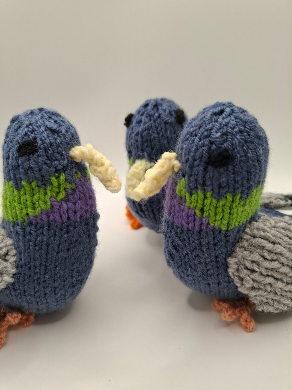 Knitted pigeon ornament