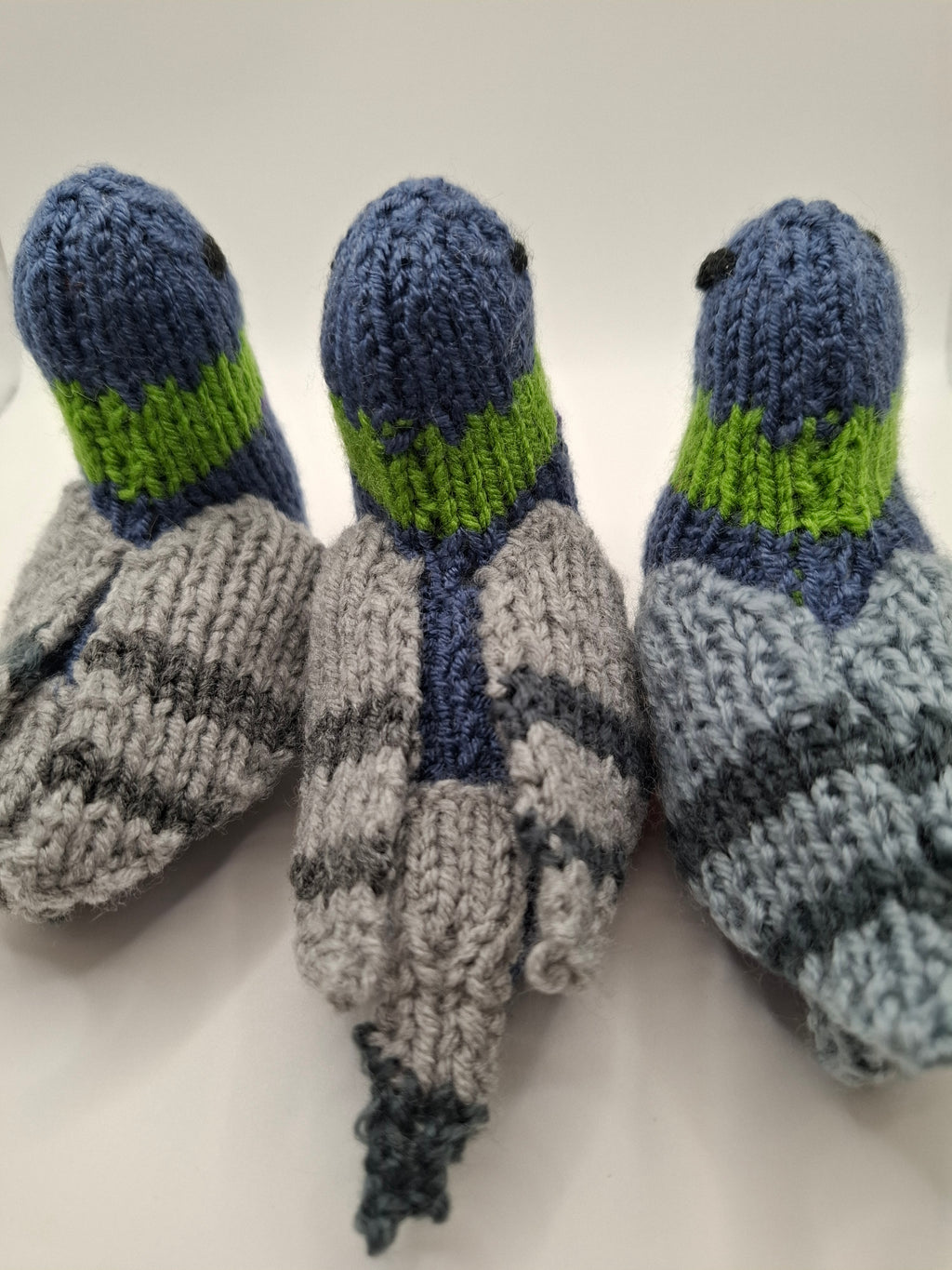 Knitted pigeon ornament
