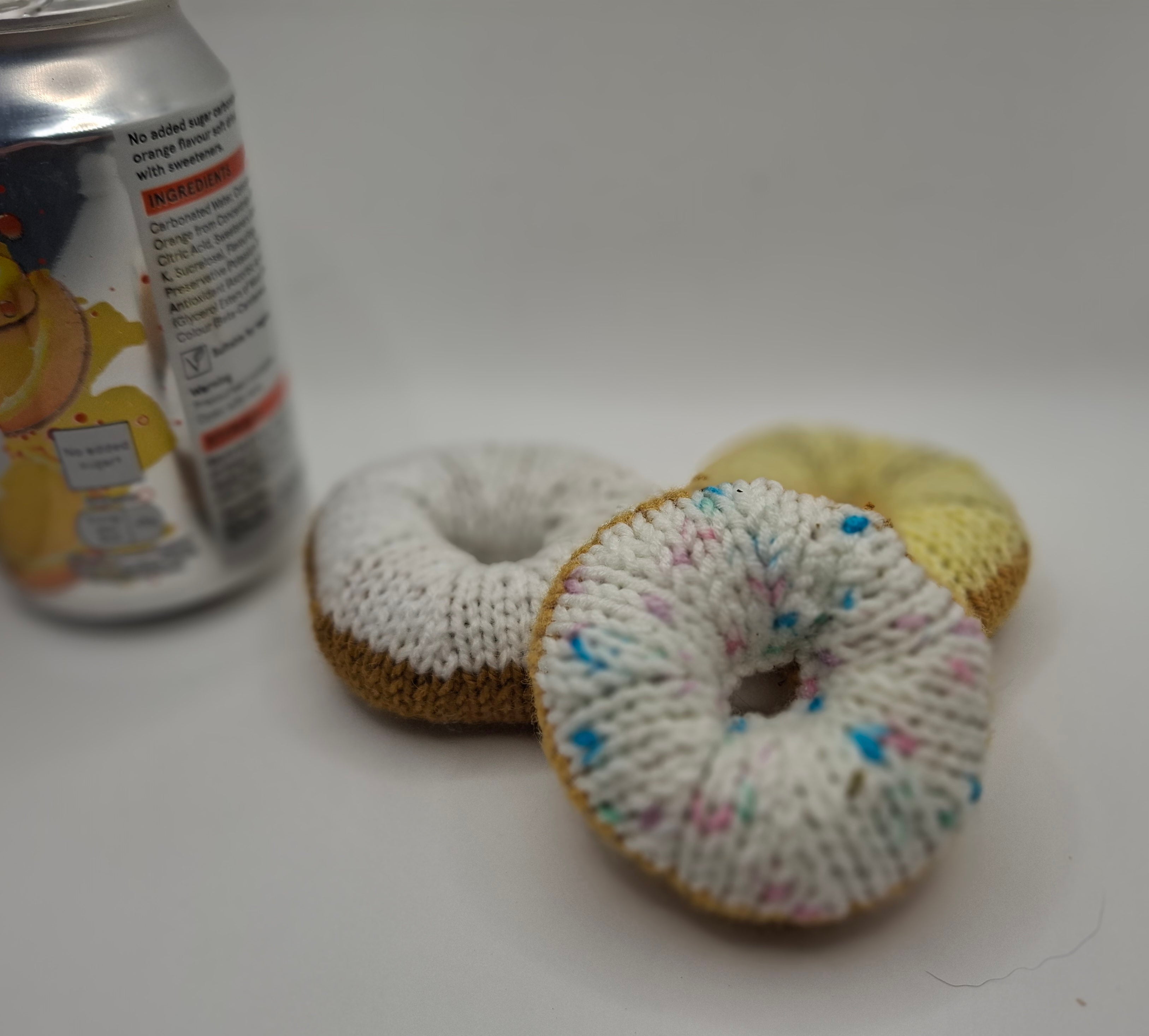 Knitted catnip doughnut