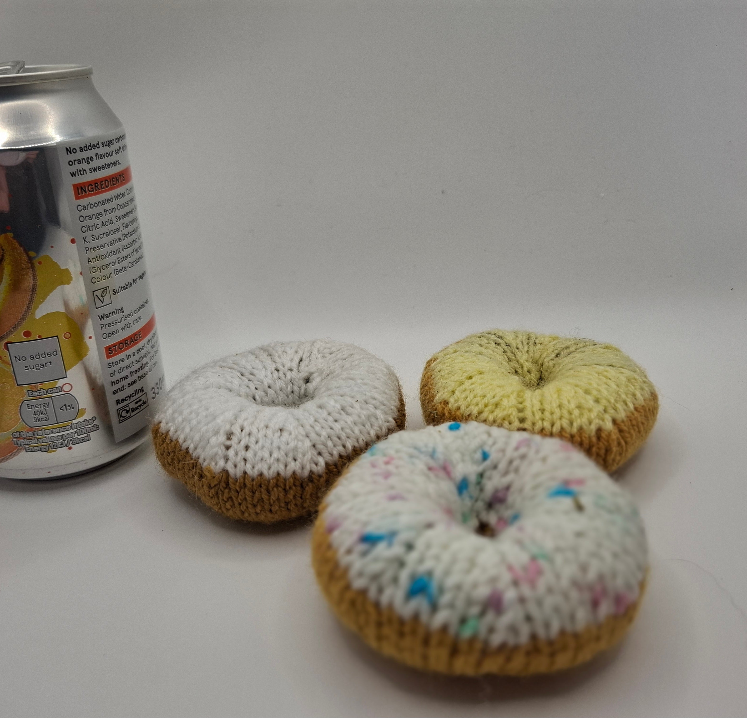 Knitted catnip doughnut