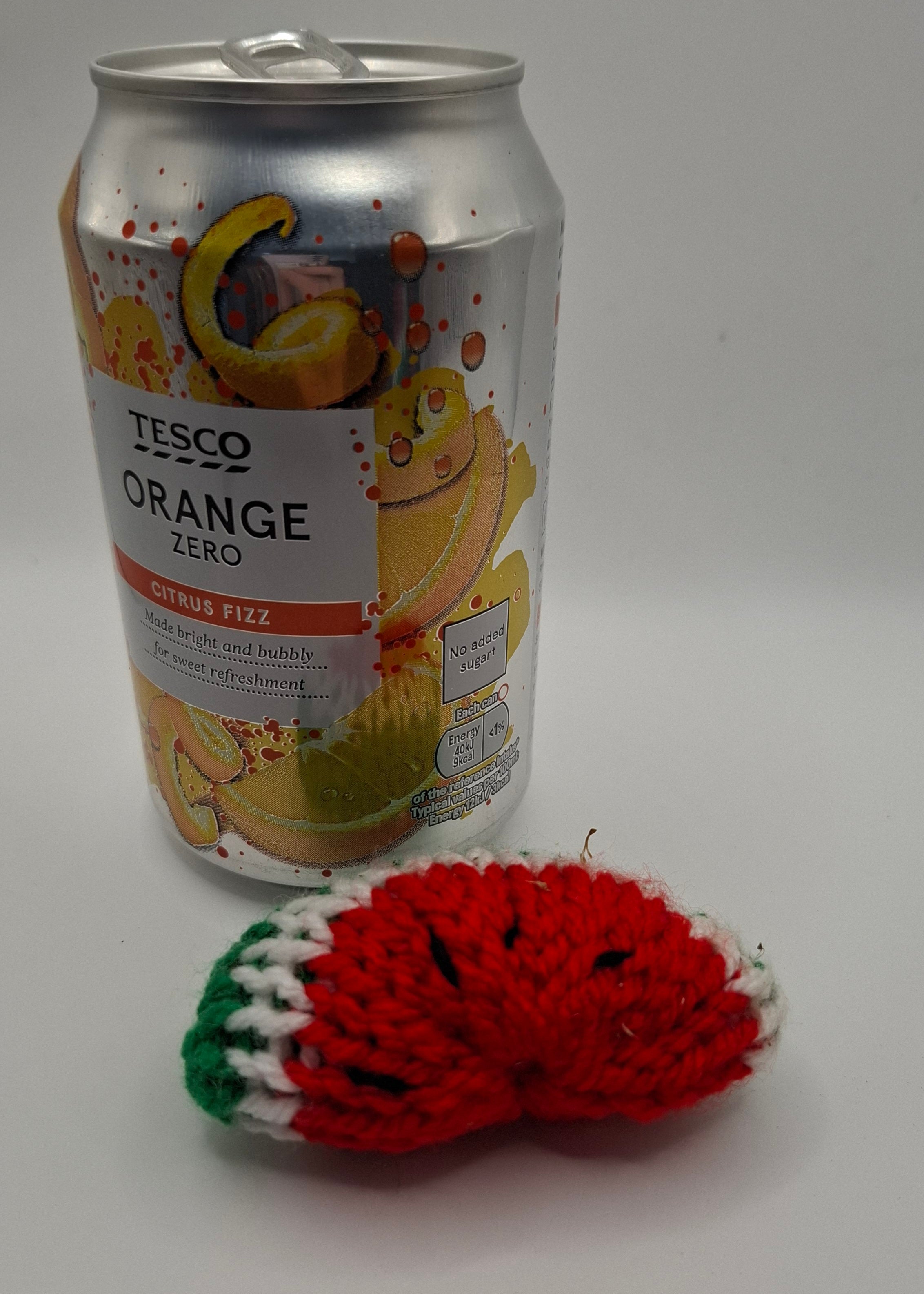 Knitted catnip toy melon slice