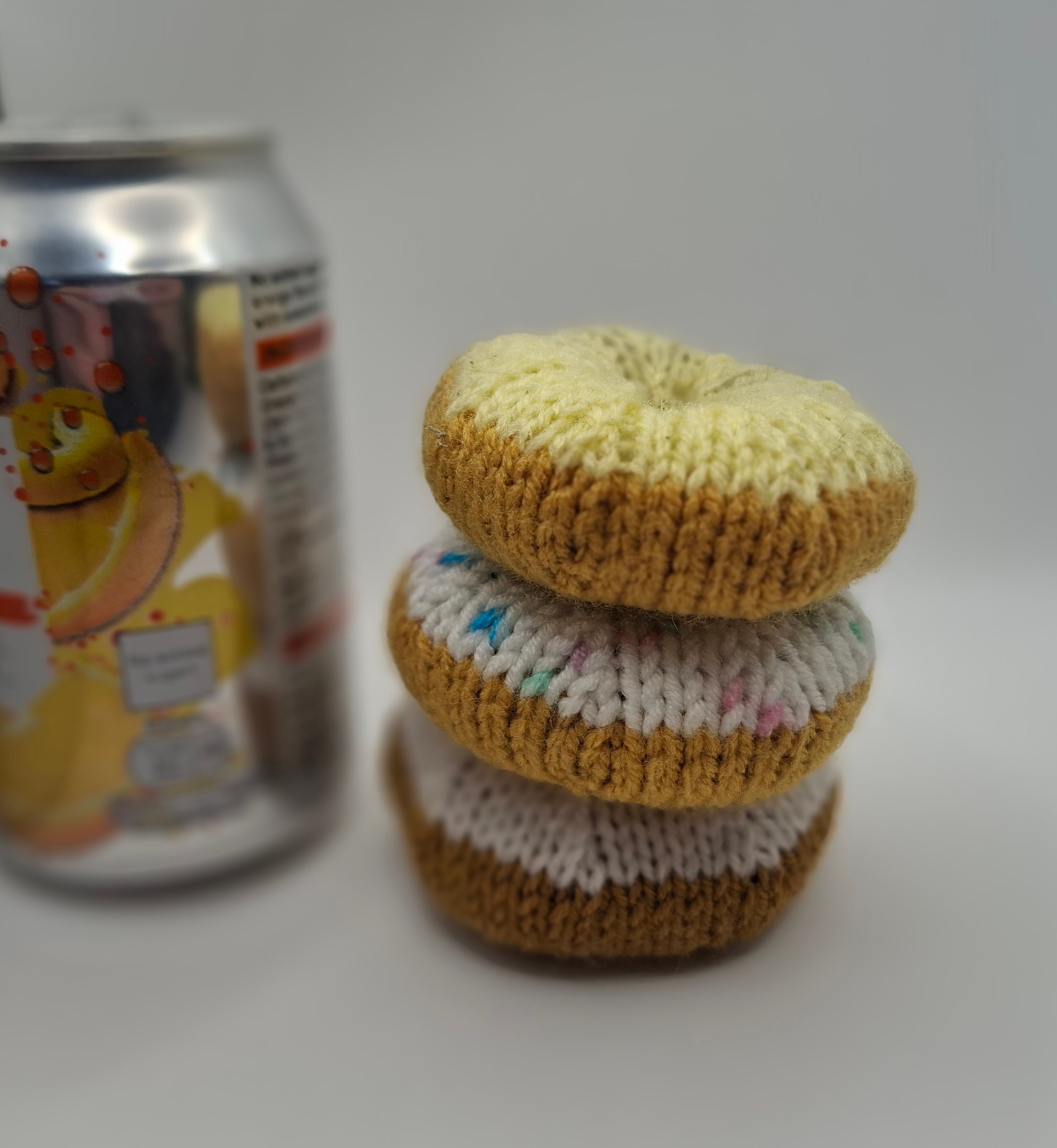 Knitted catnip doughnut